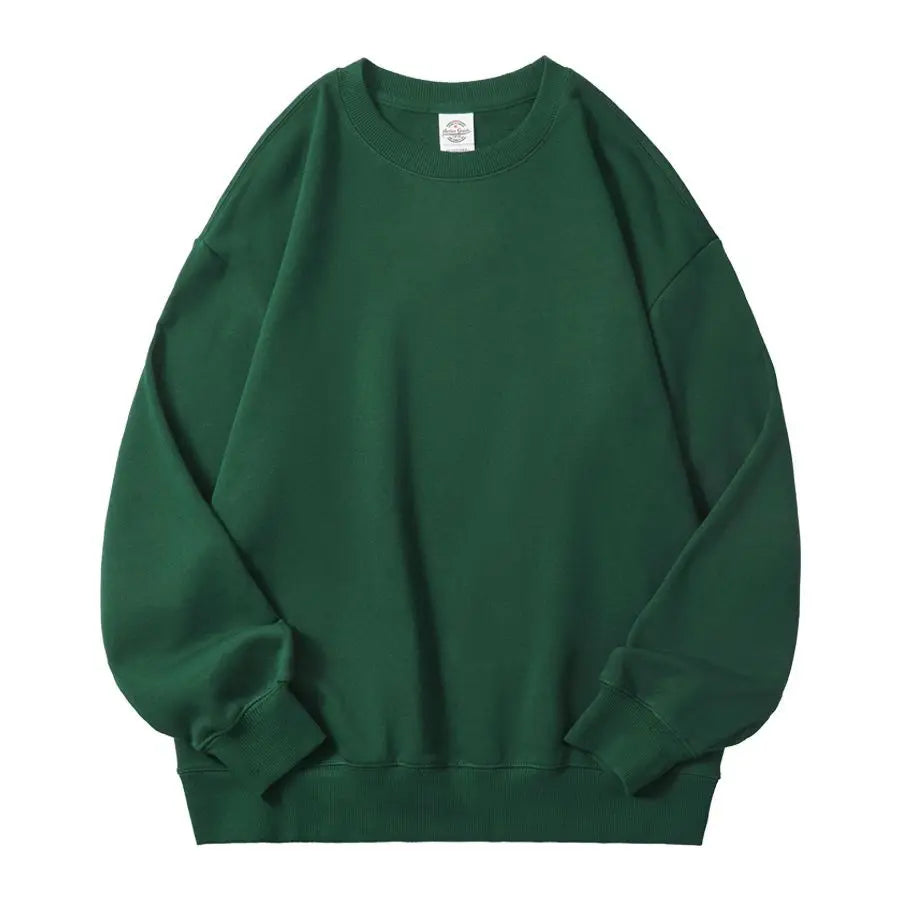 UX Unisex Plain Fleece Sweater – 350gsm, Long Sleeve, Oversized Korean Ulzzang Style, Couple Sweatshirt for Men & Women.