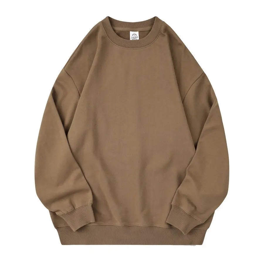 UX Unisex Plain Fleece Sweater – 350gsm, Long Sleeve, Oversized Korean Ulzzang Style, Couple Sweatshirt for Men & Women.