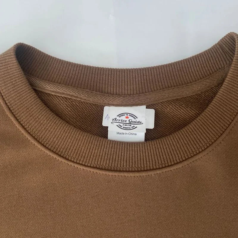 UX Unisex Plain Fleece Sweater – 350gsm, Long Sleeve, Oversized Korean Ulzzang Style, Couple Sweatshirt for Men & Women.