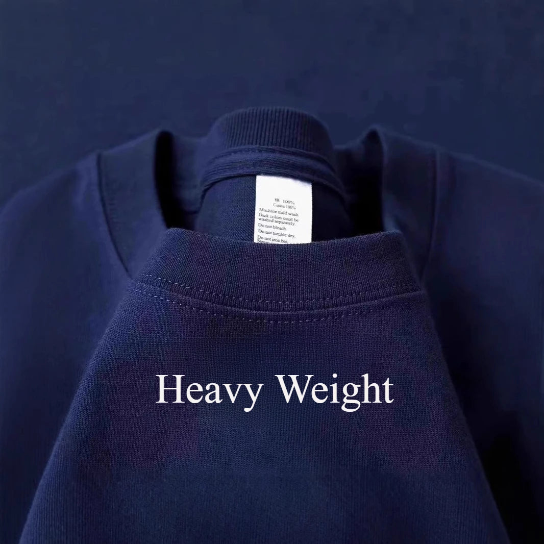 100% Cotton GSM 250G Men T Shirts Summer Heavy Weight Solid Color Round Neck Short Sleeve Basic Tops Men T Shirt