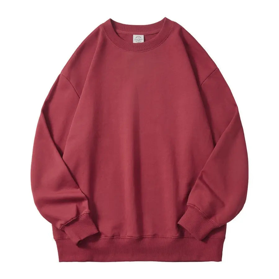 UX Unisex Plain Fleece Sweater – 350gsm, Long Sleeve, Oversized Korean Ulzzang Style, Couple Sweatshirt for Men & Women.